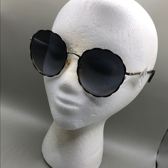 Kate Spade Cannes Gold Gradient Lens Round Sunglasses NEW